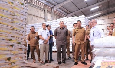 Ada Indikasi Harga Beras bakal melambung tinggi, Pj Walikota Pekanbaru Langsung Kunjungi Gudang Bulog