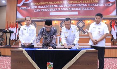 Dalam Rangka Peningkatan Kualitas Sistem Pengendalian Intern Pemerintah (SPIP), Pemko Tandatangani Komitmen Peningkatan