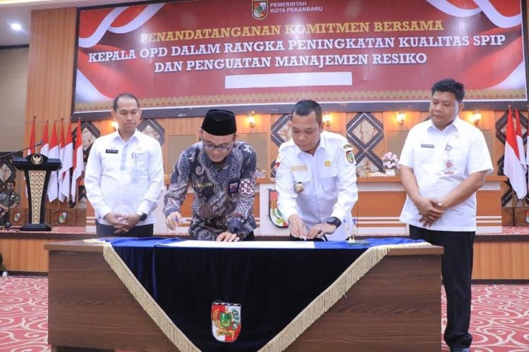 Dalam Rangka Peningkatan Kualitas Sistem Pengendalian Intern Pemerintah (SPIP), Pemko Tandatangani Komitmen Peningkatan