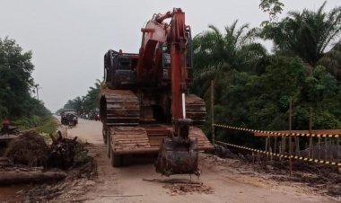 Buka Lahan Ilegal Dibengkalis, Tim Mabes Polri Amankan 3 Alat Berat