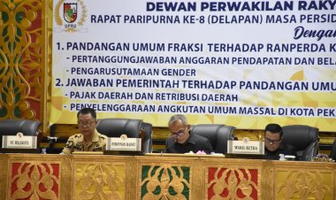 DPRD Pekanbaru Gelar Paripurna Pandangan Umum Fraksi Tentang Ranperda Pajak dan Retribusi Daerah
