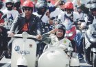 Tiba Dipekanbaru, Cawapres 03 Mahfud MD Diajak Naik Vespa Menuju Hotel