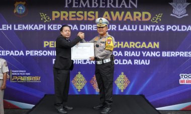 Sukses Berikan Pelayanan Saat Arus Mudik Idul Fitri 1455 H, Ditlantas Polda Riau Diganjar Presisi Award