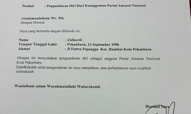 Pasca Pileg 2019, Zulkardi Mengajukan Pengunduran diri sebagai Anggota Partai Amanat Nasional