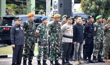 Ketua DPRD Pekanbaru Hadiri Apel Sinergitas antara TNI-Polri Tentang Pemilu Damai Tahun 2024