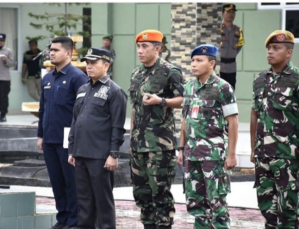 Suasana ketika Apel Sinergitas antara TNI, Polri dan juga Pemerintah Kota Pekanbaru