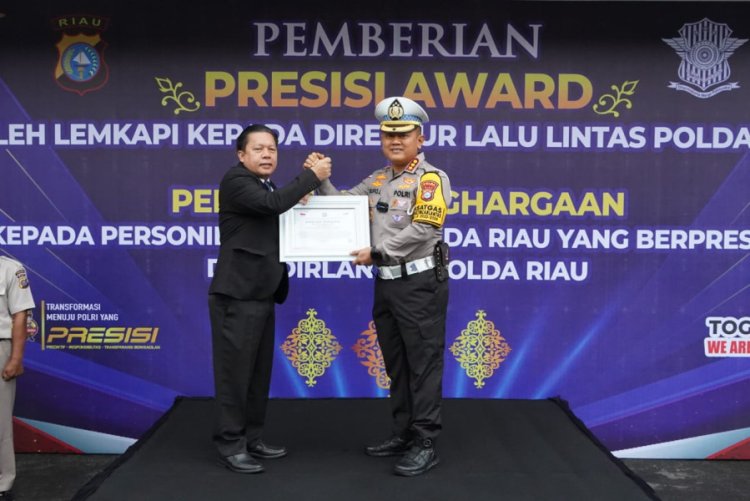 Sukses Berikan Pelayanan Saat Arus Mudik Idul Fitri 1455 H, Ditlantas Polda Riau Diganjar Presisi Award