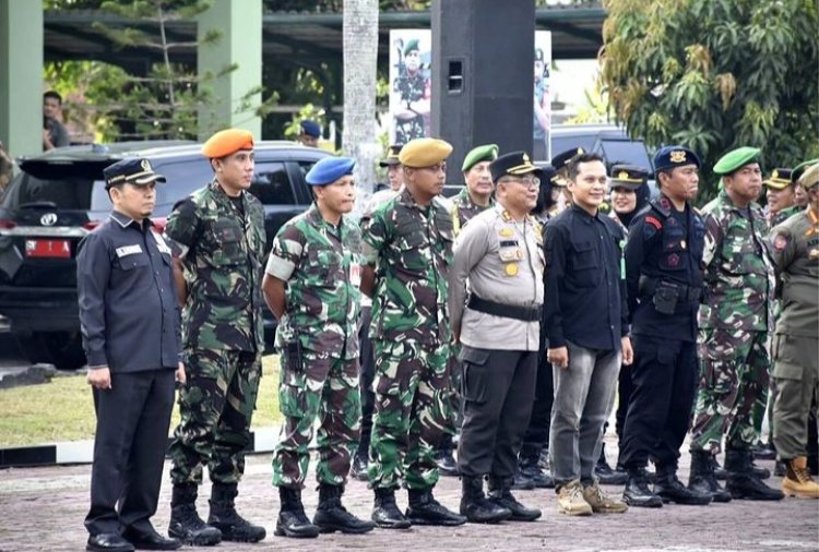 Ketua DPRD Pekanbaru Hadiri Apel Sinergitas antara TNI-Polri Tentang Pemilu Damai Tahun 2024