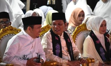 Ketua DPRD Kota Pekanbaru Muhammad Sabarudi bersama Pj Walikota Muflihun, SSTP, MAp ketika menghadiri kegiatan Musabaqah Tilawatil Quran (MTQ) ke- XVIII tahun 2024 tingkat Kecamatan Tenayan Raya. 