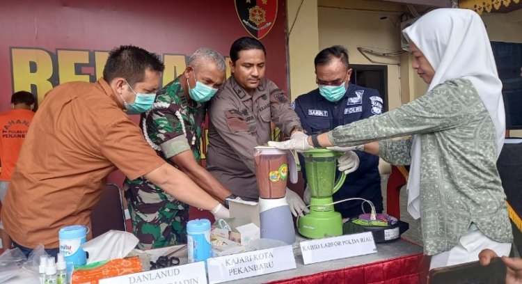 Hasil Sindikat Antar Provinsi, Polresta Pekanbaru Musnahkan Barang Bukti Narkotika