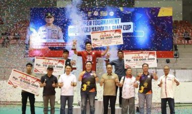 Kalahkan Kampar Pertandingan Final, Tim Polres Siak Keluar Sebagai Juara Pada Turnamen Voli Kapolda Riau Cup 2024