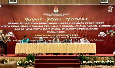 Gelar Pleno Terbuka, KPU Kota Pekanbaru Tetapkan Jumlah DPT Pilkada 2024 Sebanyak 791.304 Pemilih