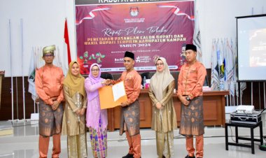 KPU Kampar Tetapkan Pasangan Ahmad Yuzar-Misharti Sebagai Bupati Dan Wakil Bupati Terpilih 2024-2029