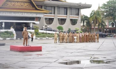 Apel Perdana Sekaligus Halal Bi Halal, Gubernur Riau Ingatkan ASN Pemprov Jangan Nongkrong Kedai Kopi di Jam Kerja