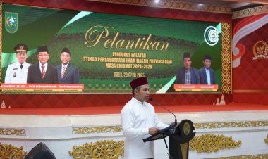 Pelantikan PW IPIM Riau, Gubernur Siapkan Anggaran Pembinaan Dan Insentif Untuk Kesejahteraan Imam Masjid
