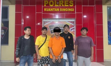 Polres Kuansing Amankan Penadah Emas Ilegal Dan Empat Pekerja PETI Di Singingi Hilir