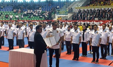 Jelang Pembukaan Kejurnas Karate Perdana Di Bumi Lancang Kuning, Marsekal Hadi Tjahjanto Resmi Kukuhkan Pengurus FORKI Riau 2023–2027