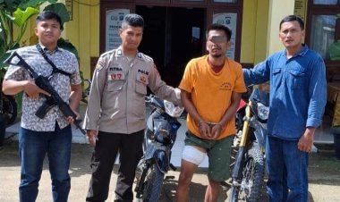 Dikejar Hingga Rohil, Maling Motor Di Inhu Akhirnya Dilumpuhkan Polsek Kelayang