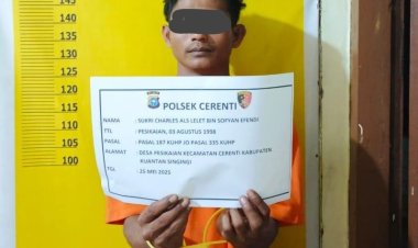 Cekik Dan Ancam Bunuh Ibu Kandung,  Polsek Cerenti Tangkap Pemuda Residivis Kasus Narkoba