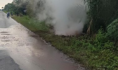 Diduga Alami Kebocoran, Pipa PT BSP Semburkan Minyak Dekat Permukiman Warga Kampung Mengkapan