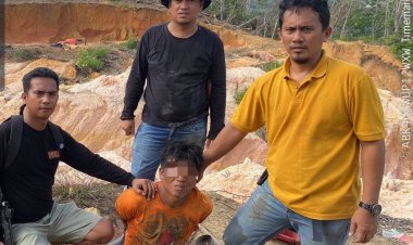 Polsek Singingi Tangkap Pelaku PETI Di Logas Hilir, Dua Pelaku Lainnya Berhasil Kabur Ke Hutan