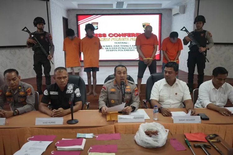 Polsek Payung Sekaki Tangkap Pencuri Kabel PJU di Flyover SKA, Pelaku Ternyata Manusia Silver