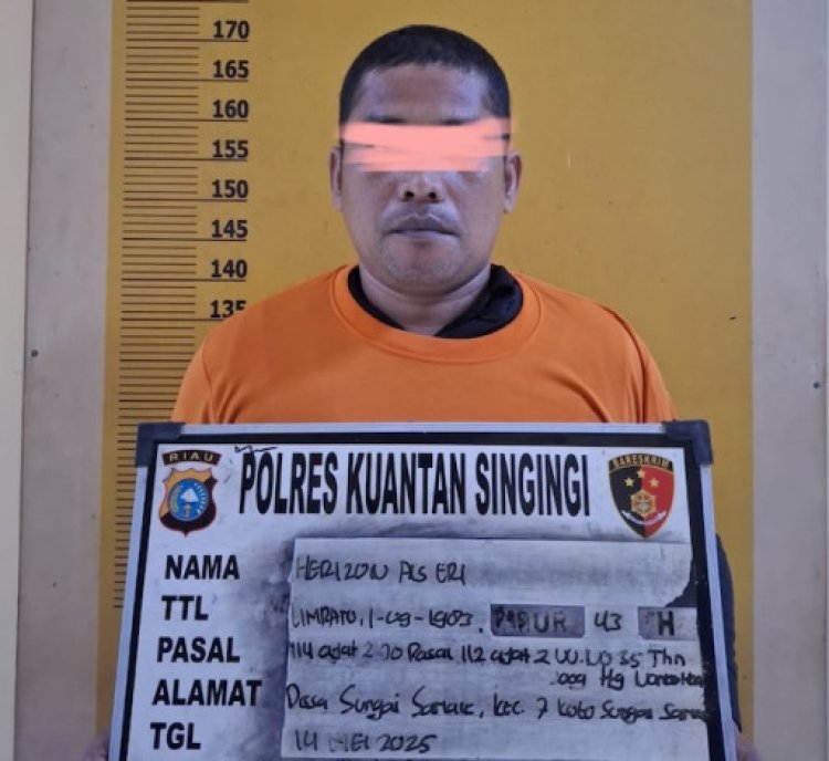 Satu Pelaku Diamankan, Polres Kuansing Gagalkan Peredaran Setengah Kg Sabu