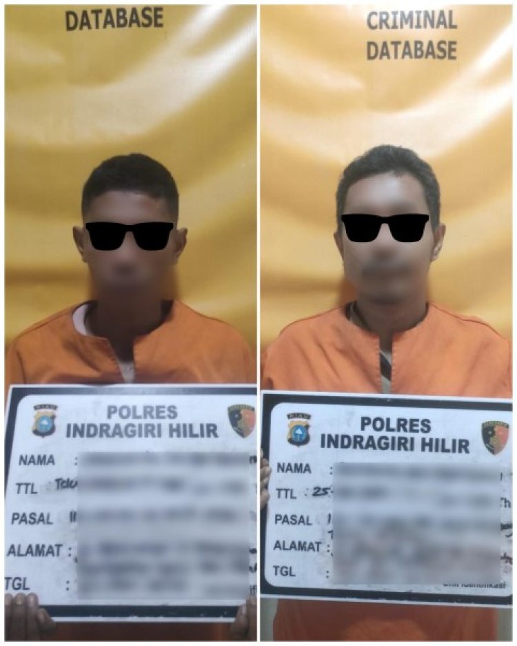 Parkiran Hotel Tembilahan Jadi TKP, Dua Pengedar Sabu Ditangkap Polres Inhil Saat Shubuh