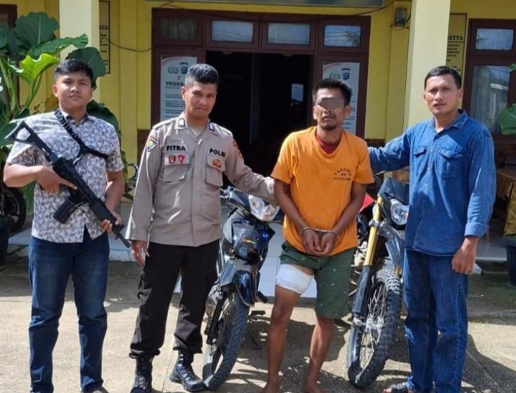 Dikejar Hingga Rohil, Maling Motor Di Inhu Akhirnya Dilumpuhkan Polsek Kelayang