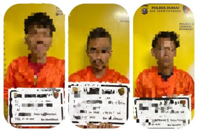Berhasil Ungkap Kasus Pencurian, Polres Dumai Amankan 3 Pelaku Kurang Dari 12 Jam