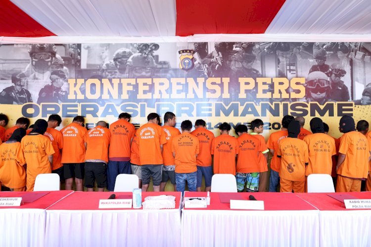 Ungkap 43 Kasus Premanisme Dalam 12 Hari, Polda Riau Amankan 54 Tersangka