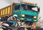 Kecelakaan Beruntun Di Jalan Lintas Rengat – Pematang Reba, Satu Orang Alami Luka Berat