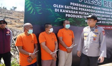 Bongkar Perambahan Hutan Lindung Si Abu Kampar, Polda Riau Ringkus Empat Tersangka