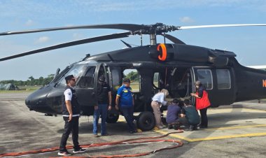 Perkuat Penanganan Karhutla, Bantuan Helikopter Water Bombing Dari BNPB Telah Tiba Di Riau