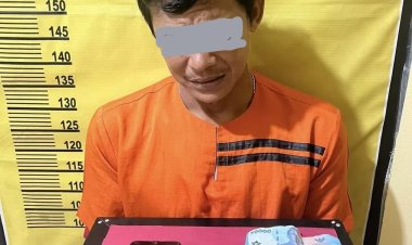 Seorang Pria Pekanheran Tak Kuasa Menahan Tangis Usai Polres Inhu Temukan Sabu Di Dashboard Motor