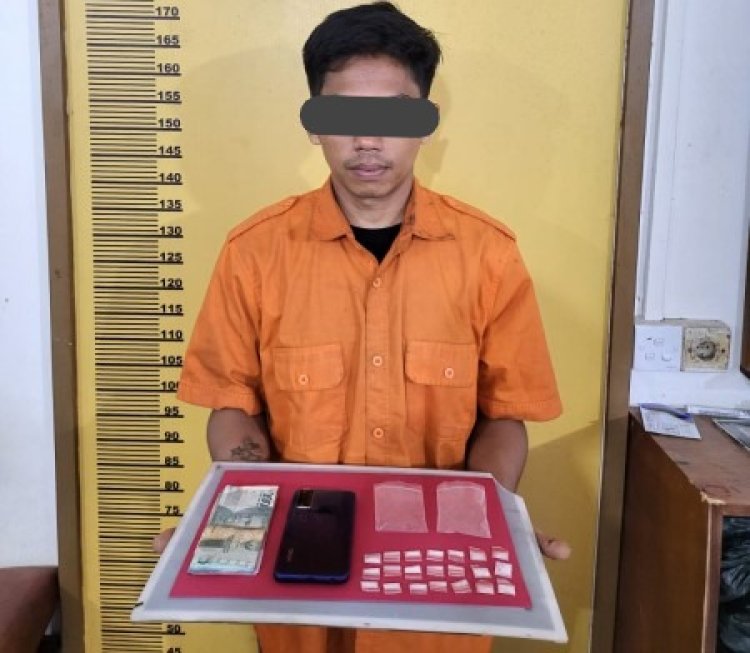 Bekuk Pengedar Narkoba Desa Seberida, Polres Inhu Sita 21 Paket Sabu Siap Edar