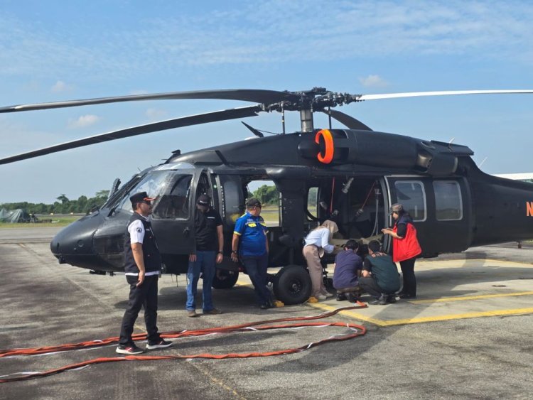 Perkuat Penanganan Karhutla, Bantuan Helikopter Water Bombing Dari BNPB Telah Tiba Di Riau