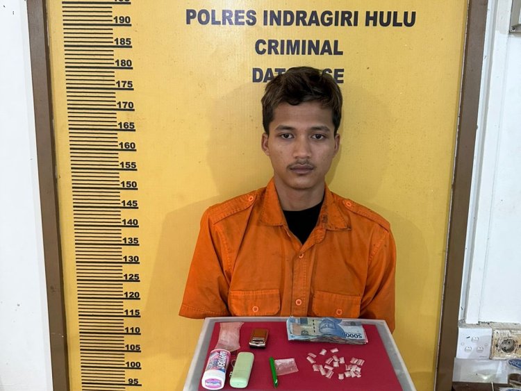 Bongkar Sarang Narkoba Di Kampung Dagang, Polres Inhu Tangkap Pemuda Rengat Dengan Barang Bukti 23 Paket Sabu