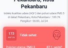 PM2.5 Tembus 17 Kali Batas WHO, Kualitas Udara Pekanbaru Masuk Kategori Tidak Sehat