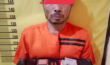 Amankan 10 Paket Kecil Sabu, Polsek Rengat Barat Tangkap Seorang Ketua RT Di Dusun Sungai Durian