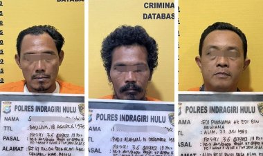 Diduga Terlibat Karhutla Dan Komersialisasi Kawasan Hutan, Polres Inhu Amankan Kades Alim Beserta 2 Temannya