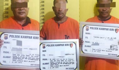 Bongkar Perambahan Hutan Lindung Di Tanjung Belit, Polsek Kampar Kiri Amankan 3 Orang Pelaku