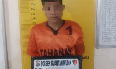 Diduga Gelapkan Uang Penjualan Sawit Sebesar Rp25 Juta, Polsek Kuantan Mudik Amankan Seorang Pemuda