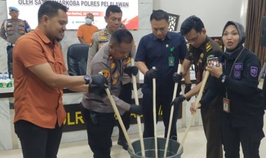 Bukti Nyata Perangi Narkoba, Polres Pelalawan Musnahkan 1 Kilogram Sabu