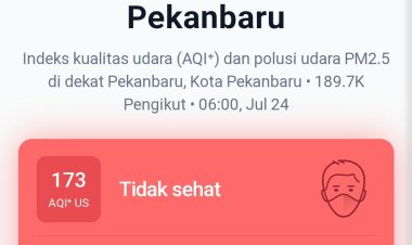 PM2.5 Tembus 17 Kali Batas WHO, Kualitas Udara Pekanbaru Masuk Kategori Tidak Sehat