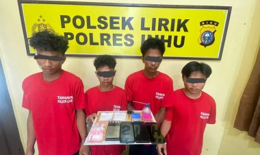 Bongkar Peredaran Narkoba Di Inhu, Polsek Lirik Berhasil Amankan 4 Orang Pelaku