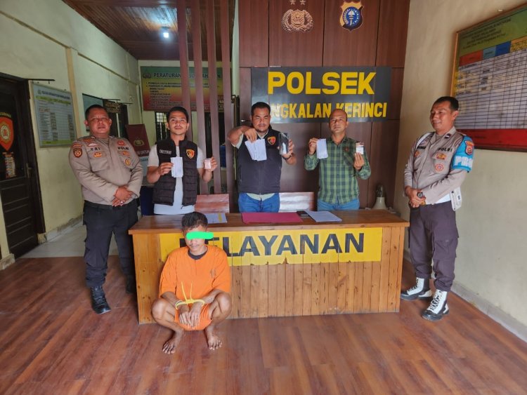Simpan 5 Paket Sabu Dalam Kotak Rokok, Polsek Pangkalan Kerinci Tangkap Buruh Harian Di Jalan Pelita
