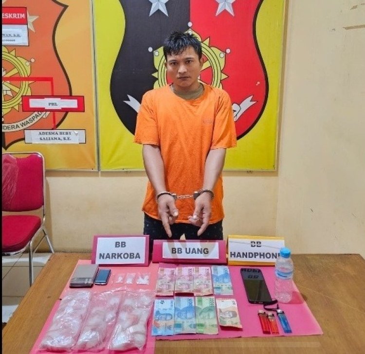 Sita Barang Bukti 8,10 Gram, Polsek Rimba Melintang Tangkap Pengedar Sabu Di Kepenghuluan Seremban Jaya