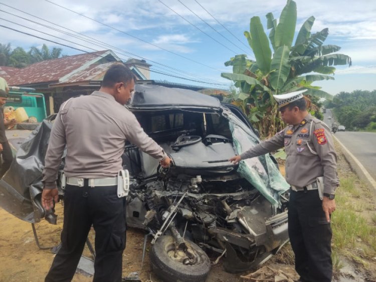 Kecelakaan Maut Di Jalan Lintas Timur KM 123 Pelalawan, Pengemudi Pick-Up Asal Pekanbaru Tewas Di Tempat