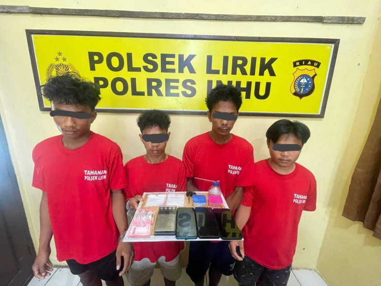 Bongkar Peredaran Narkoba Di Inhu, Polsek Lirik Berhasil Amankan 4 Orang Pelaku